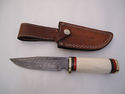 Pioneer Custom Made Damascus Steel Hunting Knife N