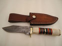 Pioneer Custom Made Damascus Steel Hunting Knife N