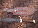 Pioneer Custom Made Damascus Steel Hunting Knife N