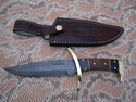 Pioneer Custom Made Damascus Steel Hunting Knife N