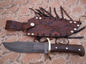 Pioneer Custom Made Damascus Steel Hunting Knife N