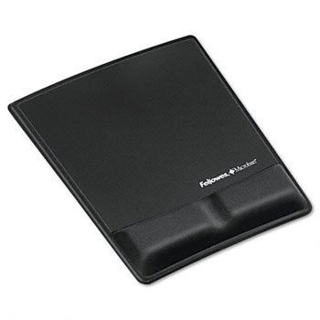 Memory Foam Wrist Support w/Attached Mouse Pad, Bl