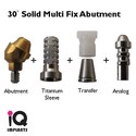 Set of 1 Solid Multi Fix Abutment 30 + Open/Closed