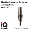 Shouldered Abutment for Narrow 3.0mm Platform for 