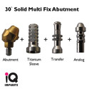 Set of 1 Solid Multi Fix Abutment 30º + 1 Open/Cl