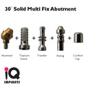 Set of 1 Solid Multi Fix Abutment 30º + 1 Open/Cl