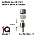 Ball Abutment 3mm 4.5mm platform