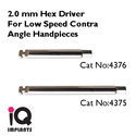 2 Low Speed Hex Drivers 2.0mm for Narrow Dental Im