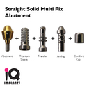 Set of 1 Straight Solid Multi Fix Abutment + 1 Ope