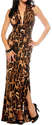 Leopard Maxi Evening Cocktail Party Gown Open Back