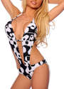New Low Rise Side Cut Out Halter Swimsuit Printed 
