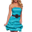 Chic Strapless Ruffle Mini Cocktail Party Bubble D