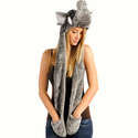 Fashion Plush Warm Faux Fur Animal Hoodie Beanie H