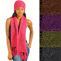 Warm Cozy Crotchet Knit Design Matching Scarf and 