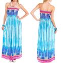 Long Printed Strapless Summer Beach Maxi Party Dre
