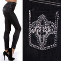 Designer Style Rhinestone Decor Fitted Skinny Jean