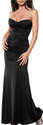 Chic Strapless Black Long Designer Gown Evening Co