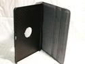 IPAD 2 3 LEATHER CASE COVER 360 ROTATION BLACK PER