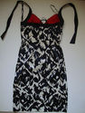 DONNA RICCO - SATIN BLACK & WHITE FASHION DRESS L@