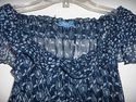 Womens Sheer Blue Print Blouse by Sauci NWOT size 