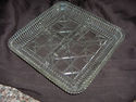 Vintage 7" Square 3 Sectioned Art Deco Candy Dish 