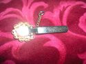 Old Vintage Key Finder Clip Red Rhinestone & Gold 
