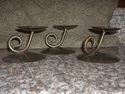 Set of 3 Rustic Looking Metal Candle Holders for I