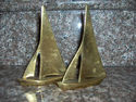 Set of 2 Vintage Brass Sailboats by Russ 5 1/4" Ta