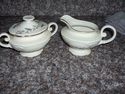 Homer Laughlin Sugar Bowl W/Lid & Creamer Gardenia