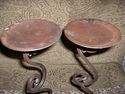 Set of 2 Tall 13" Rustic Wrought Iron Pillars Indo