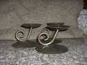 Set of 3 Rustic Looking Metal Candle Holders for I
