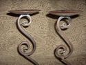 Set of 2 Tall 13" Rustic Wrought Iron Pillars Indo