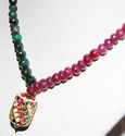 NATURAL RUBY AND EMERALD DESIGNER STRING MALA WITH