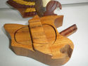 HUMMINGBIRD - INTARSIA WOOD PUZZLE BOX -BEAUTIFUL 