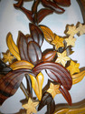 COLUMBINE W/BEE -CARVED WOOD ART - INTARSIA  WALL 