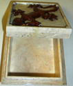 GECKO - BEAUTIFUL STONE BOX W/LID JEWELRY  3" X 3"