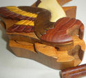HUMMINGBIRD - INTARSIA WOOD PUZZLE BOX -BEAUTIFUL 