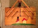 VINTAGE 60's MEXICAN WOOD ACCORDION SEWING BOX - H