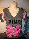 VICTORIA'S SECRET GRAY/PINK 86 T SHIRT SZ: M EUC