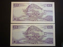 Iceland UNC 25 kronur P#43 1961, 2 notes and seria