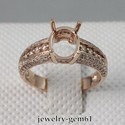 Oval 8*6MM Solid 14Kt Rose Gold Natural VS Diamond