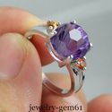 5.14Ct Round 10MM Solid 14Kt W-Gold Natural Amethy