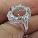 Oval 12*10MM Solid 14Kt White Gold VS Natural Diam