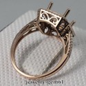 Emerald 9*7MM Solid 14Kt Rose Gold Natural Diamond