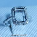 Emerald 9*7MM Solid 18Kt White Gold Natural Diamon