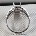 Oval 8*6MM Solid 14Kt White Gold Natural Diamond S