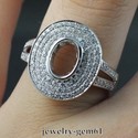 Oval 7*5MM Solid 14Kt White Gold Natural Diamond S