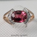 1.96Ct Oval 9*7MM Solid 14Kt R-Gold Pink Tourmalin