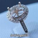 Oval 9*11MM Solid 14Kt Rose Gold Natural Diamond S