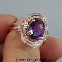 3.14Ct Oval 10*8MM Solid 14Kt Rose Gold Natural Di
